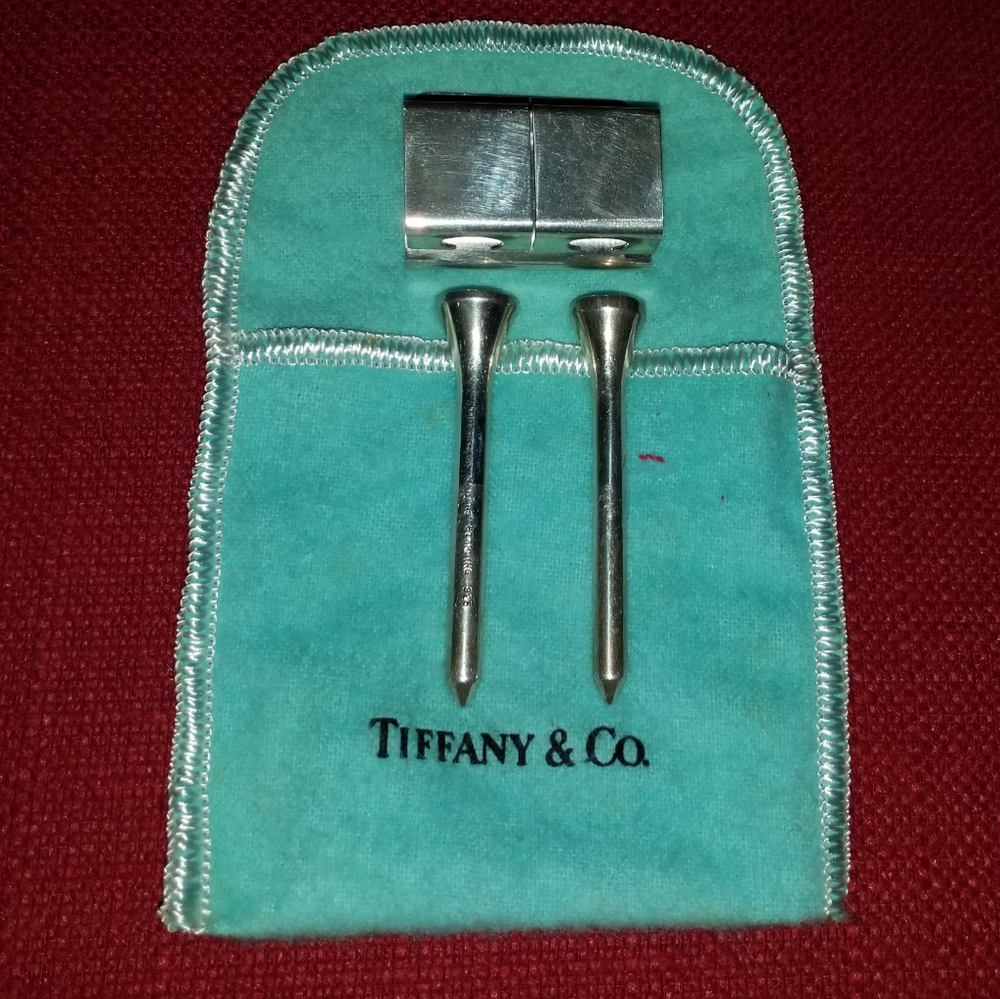 Tiffany & Co Sterling Silver Golf Tees w/ Pouch
